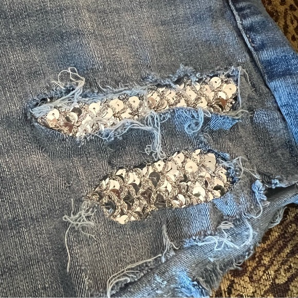 Gap Distressed Cut-Off Sequin Shorts - Picture 5 of 6